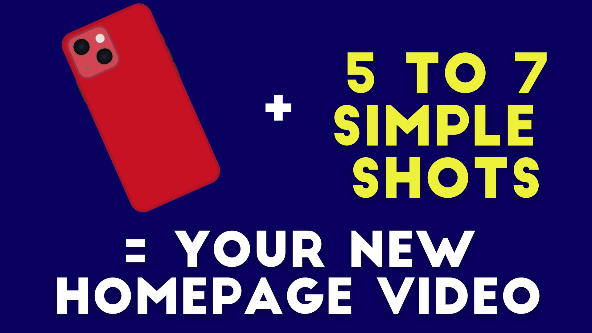 Create a Homepage for your Website with Your Phone and 5-7 Simple Shots!
