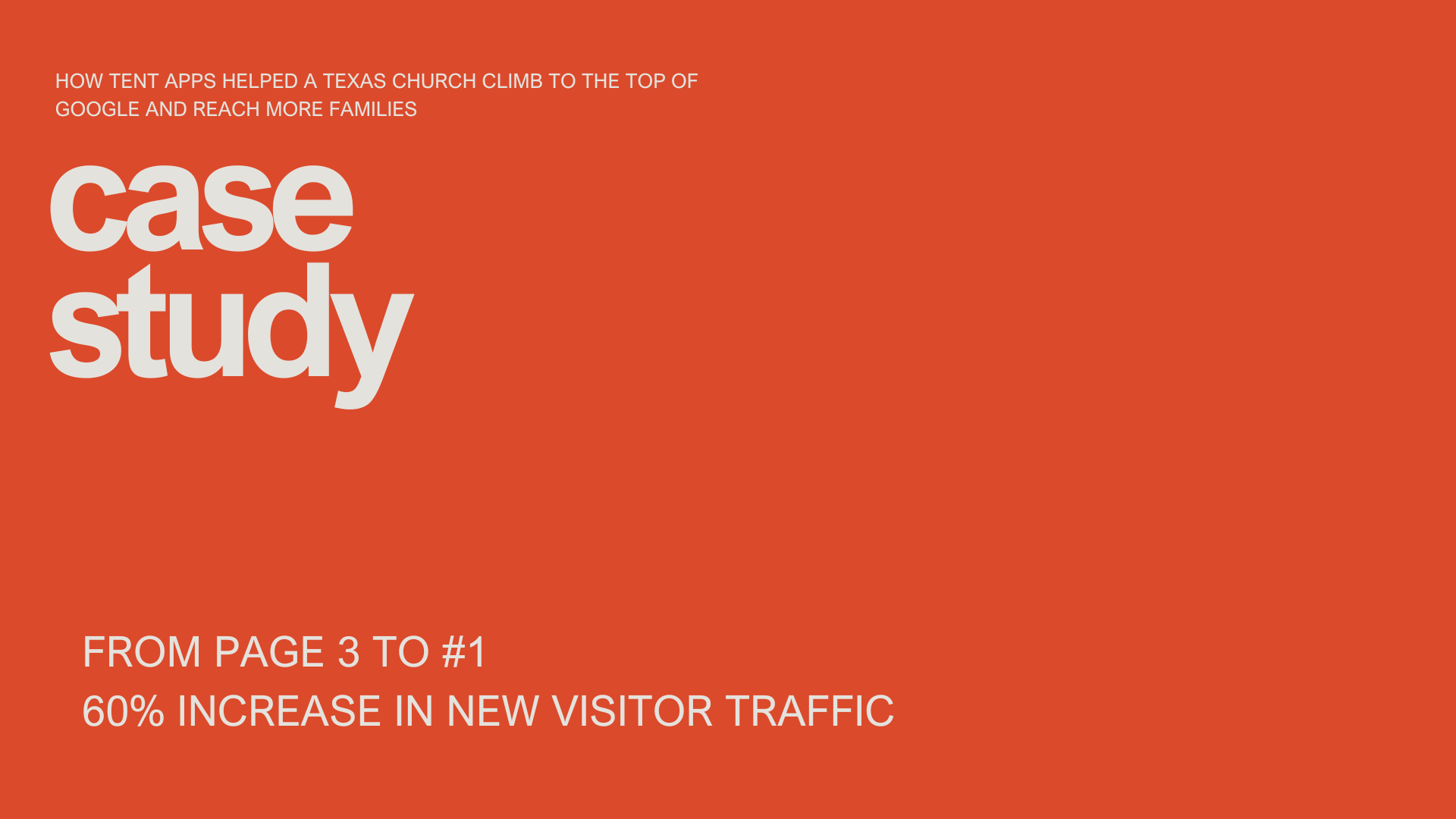 How Tent Apps Helped a Community Church Climb to the Top of Google and Reach More Families